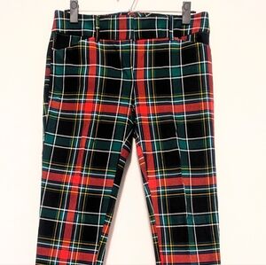 New York & Company Tartan Trouser Size 4 Plaid Winter Seasonal Holiday Pant